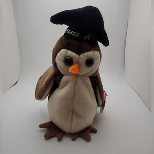 TY Beanie Baby "Wise" The Owl with both Hanging and Tush Tags